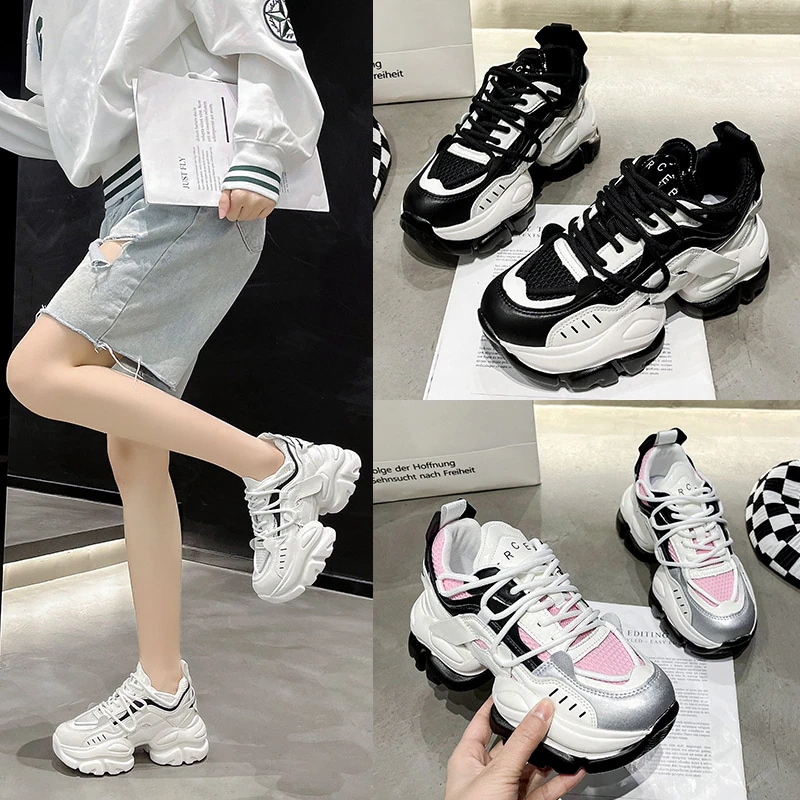 レースアップ 靴 通勤通学 シューズ 韓国ファッション 厚底スニーカー レディース 韓国風-991