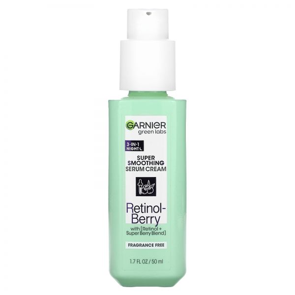 , Green Labs, Super Smoothing Serum Cream, Retinol-Berry, Fragrance Free, 1.7 fl oz 50 ml