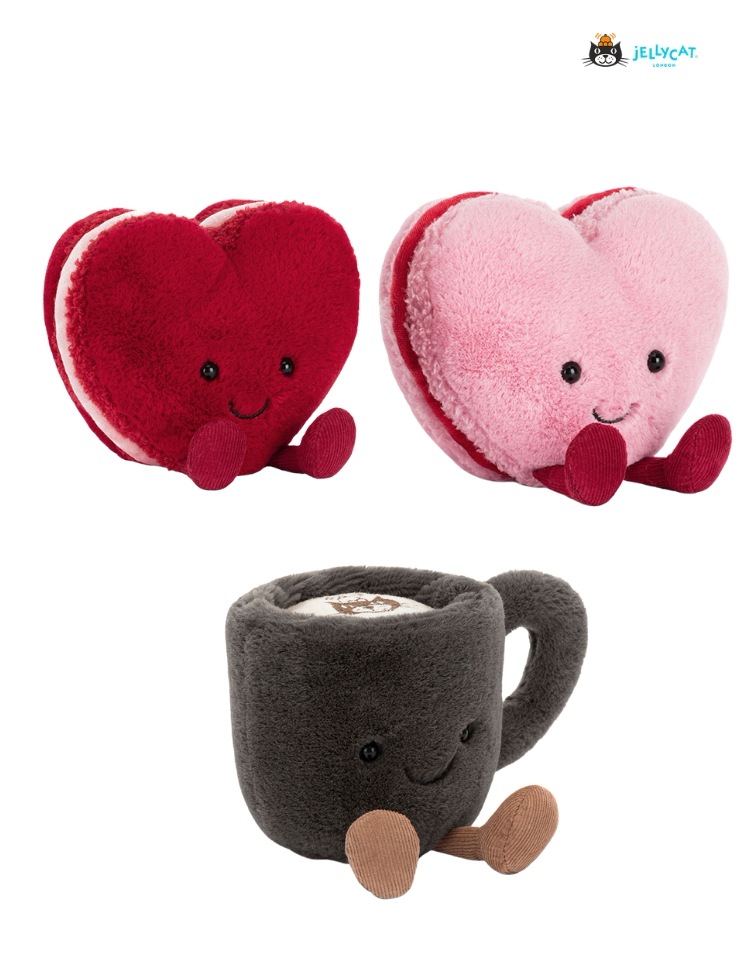 [韓国公式 正規品] 韓国人気トレンドアクセサリー おもちゃ 人形 ぬいぐるみ Amuseables Series Heart Macaron / Coffee Cup