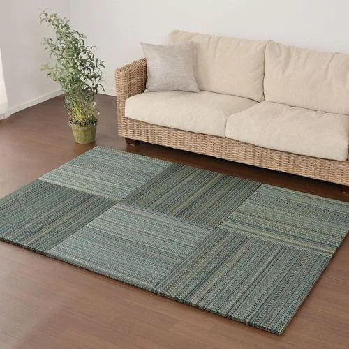 【メーカー直送品】萩原 【9枚組】置き畳フラッタ 王騎 約65×65×2.5cm ブルー