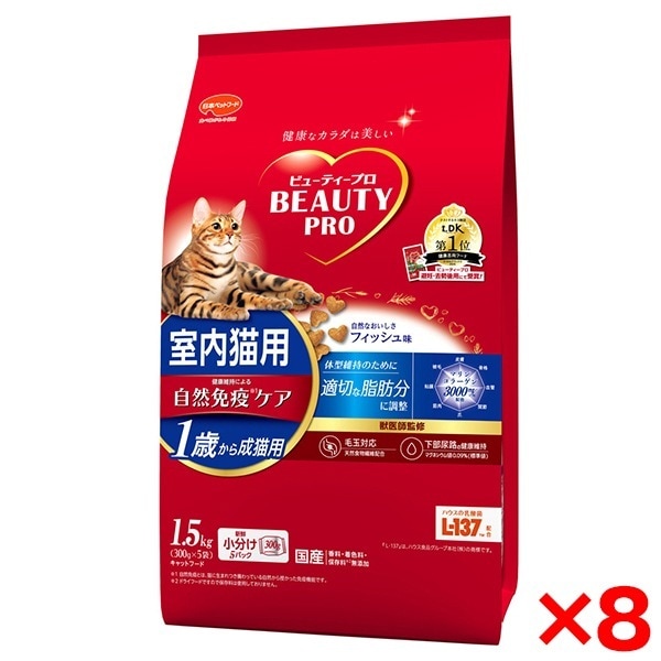 8個セット 日本ペットフード ビューティープロ 成猫用 1.5Kg