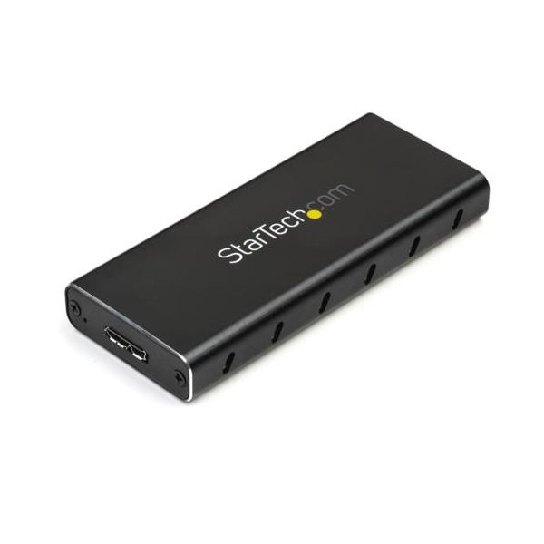 StarTech.com USB Type-C接続SATA M.2 NGFF SSDケース USB 3.1（10Gbps）ブラック＆シルバー SM21BMU31C3 1個