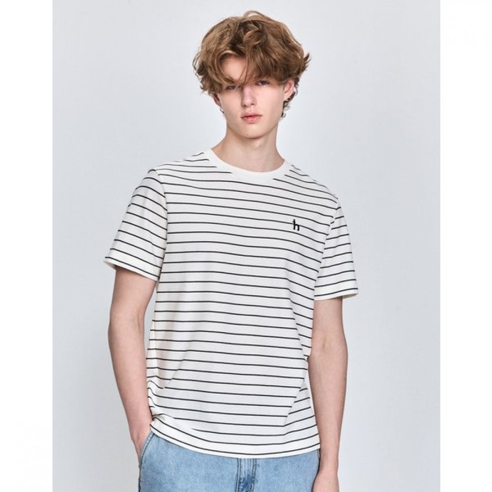 [25SS] [エアリーツイル] ホワイトツイルストライプショートスリーブ HZTS5B505OW