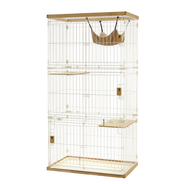 木製お掃除簡単キャットサークル M ライトブラウン (ペット住関連用品/ケイジサークル)