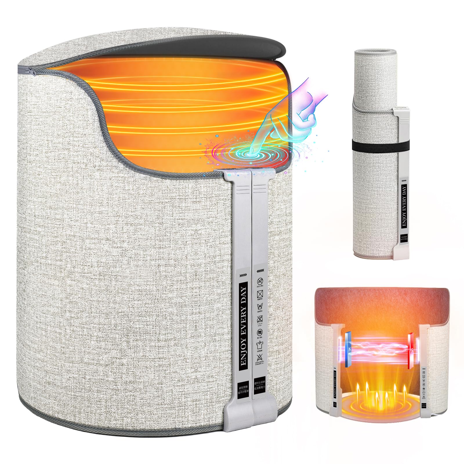 パネルヒーター【革新磁気開閉型】デスクヒーター 足元ヒーター ラウンド型 踏み型 電気ヒーター 360発熱 5段階温度調節 4段階タイマー設定 NTC過熱保護 転倒自動OFF 省エネ 冷え対策 暖房