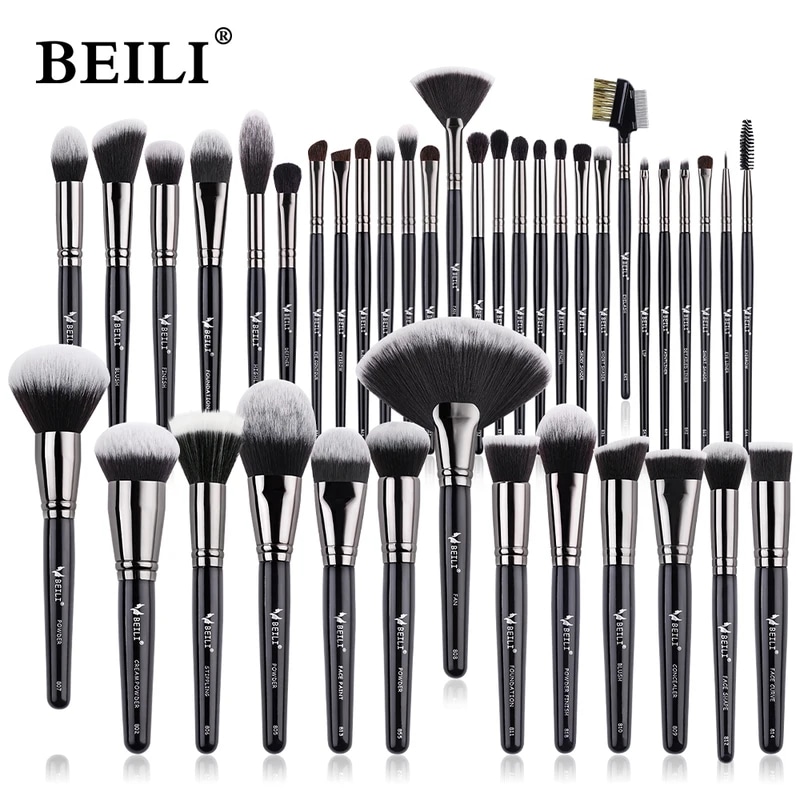 Beili-プロのメイクブラシ,大きなパウダー,メイクブラシ,ファンデーション,天然チーク,ミンク