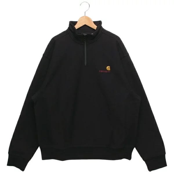 スウェット アメリカンスクリプトハーフジップスウェットシャツ ブラック メンズ I027014 089