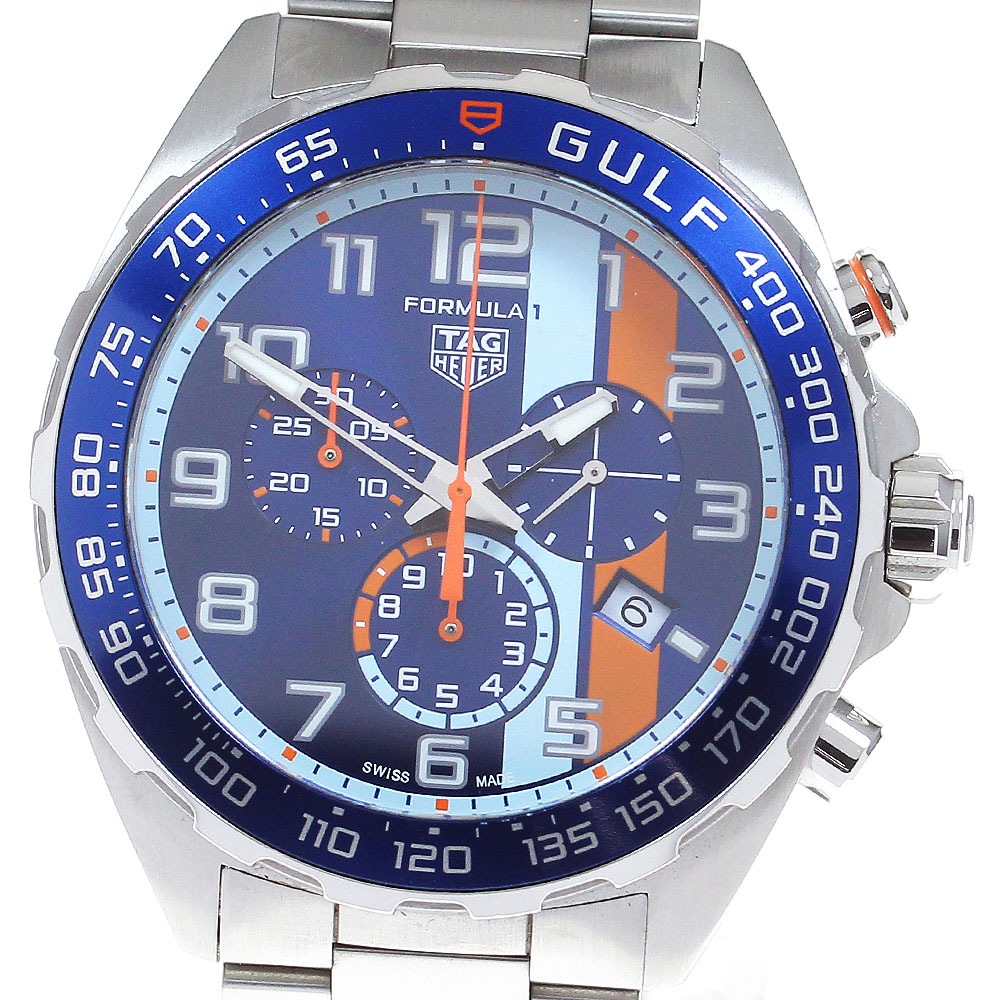 タグホイヤー TAG HEUER CAZ101AT.BA0842 フォーミュラ1 ガルフ スペシャルエディション クロノグラフ クォーツ メンズ 良品 箱付き_828099【中古】