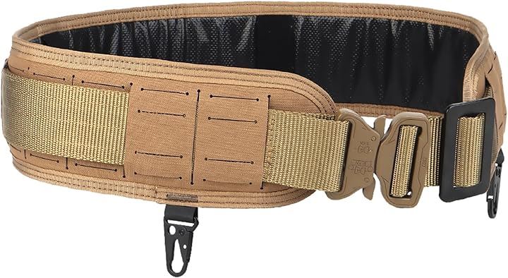 タクティカルベルト 軽量化レーザーカット仕様 MOLLEパッドベルト コブラバックル モールベルト サバゲー ファーストライン( コヨーテブラウン, 長さ約95cm～120cm) 6,003円