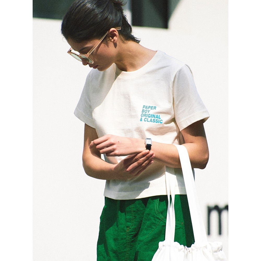 PAPERBOYクロップクラシック半袖Tシャツ