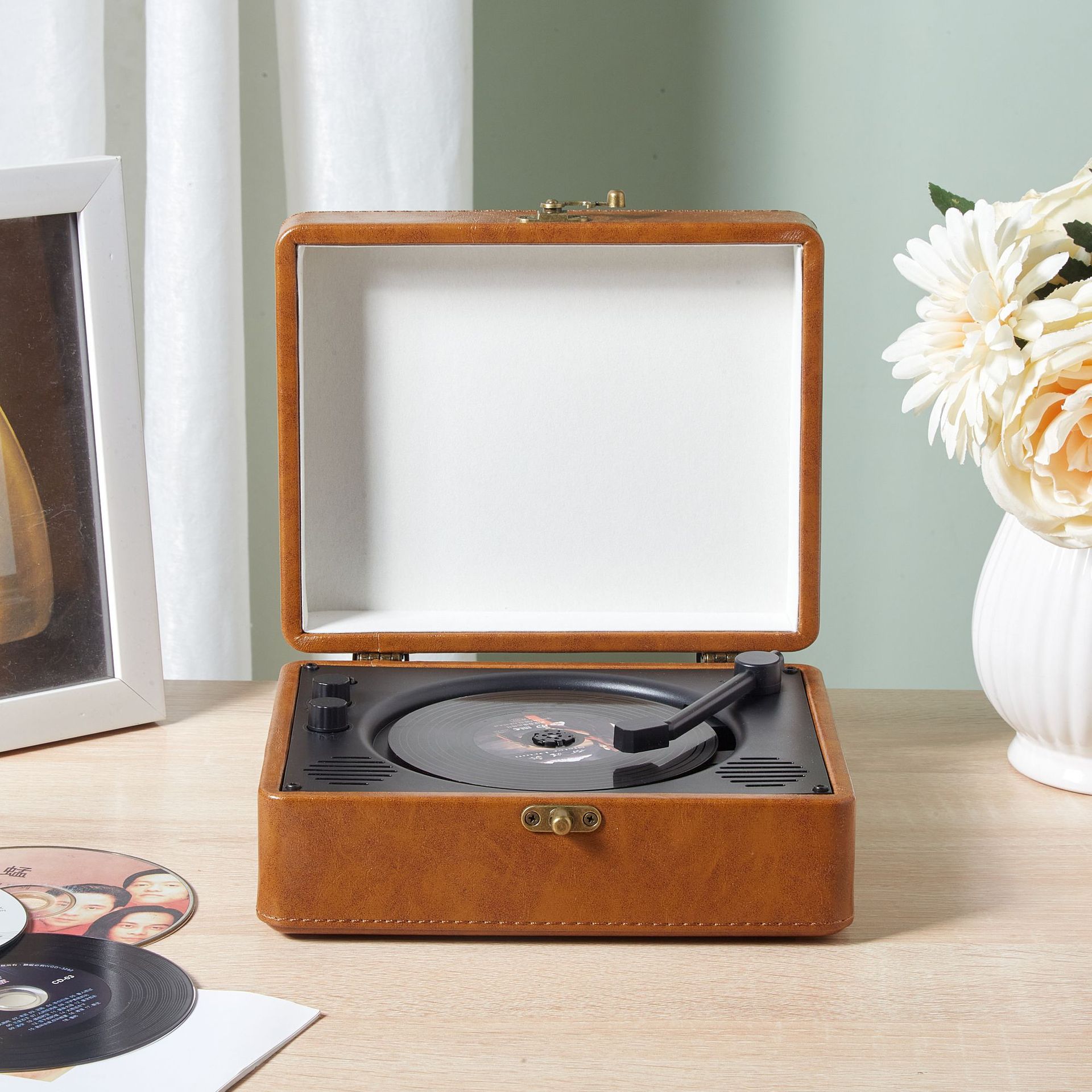 cdプレーヤー Time And Time ポータブル ディスク レトロ Bluetooth スピーカー オーディオマニア Cd プレーヤー Cd マシン オーディオ オールインワン