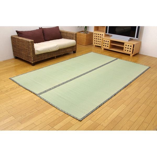 純国産/日本製 糸引織 い草上敷 『湯沢』 本間2畳(約191x191cm)