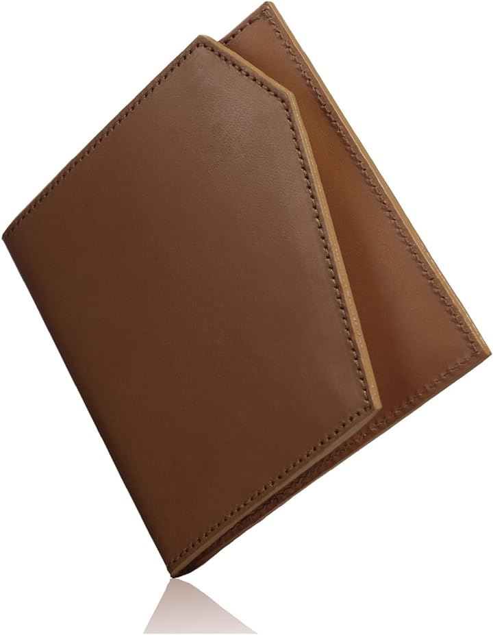 SLIMART 凜 二つ折り財布 軽量 メンズ 人気 本革 キャッシュレス化対応 小さい( チョコブラウン)