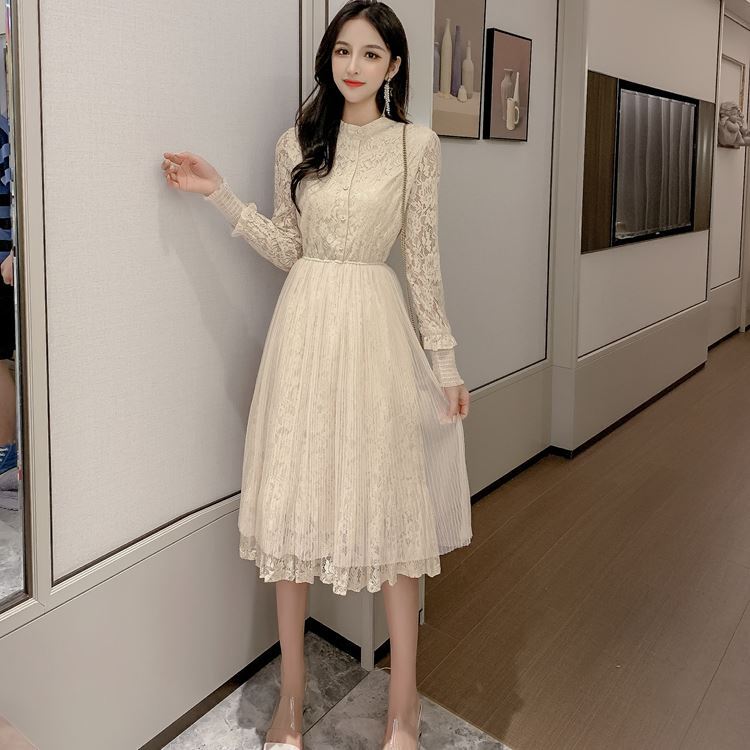 ワンピース レディース フレアワンピース 総レースワンピース レース 総レース 膝丈 ひざ丈 膝下