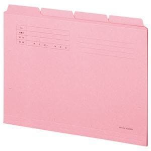 （まとめ） TANOSEE カットフォルダー4山 A4 ピンク 1組（4冊） [x20セット]