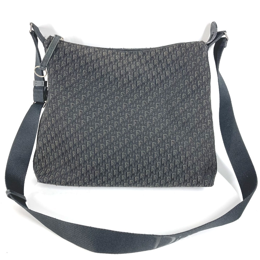 ショルダーバッグ トロッター ロゴ カバン 斜め掛け レザー/キャンバス ブラック