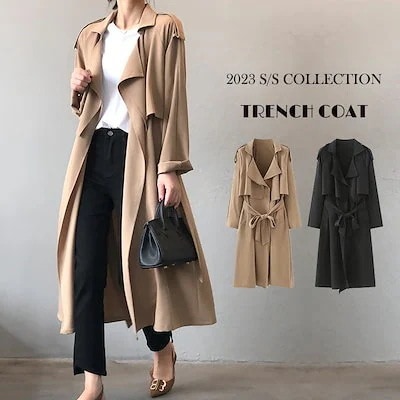 トレンチコート コート レディース スプリングコート 春 秋冬 ロングコート ロングカーディガン30%までに制限