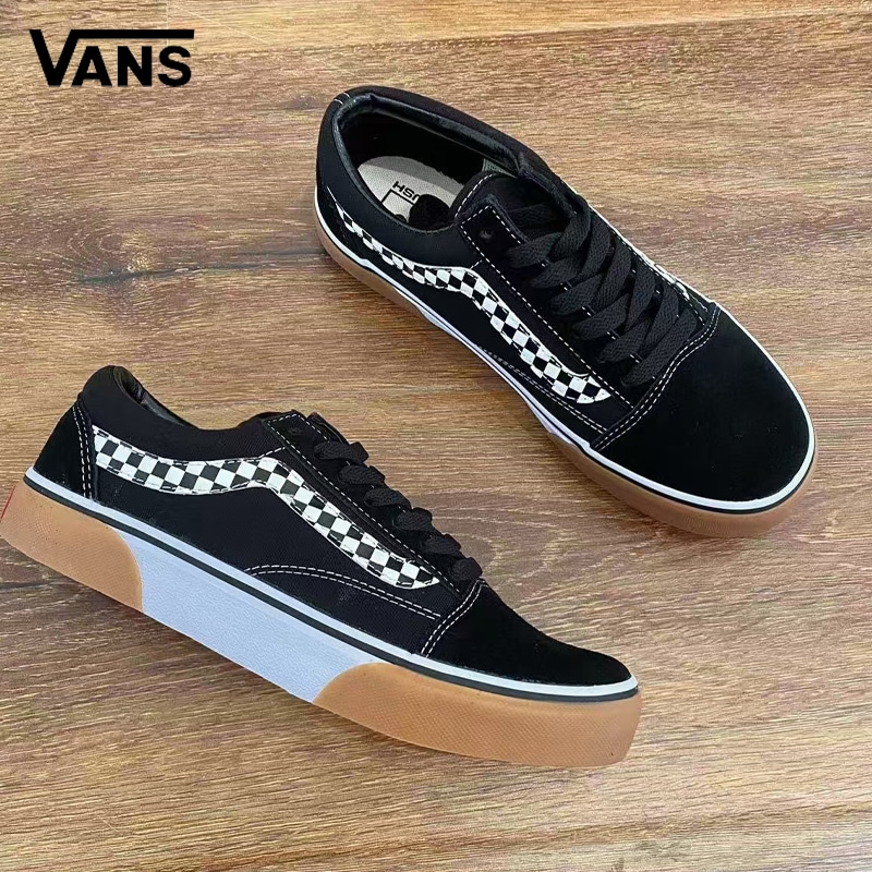 バンズ VANS メンズ オールドスクール ブラック チェッカーパターン スエード×キャンバス スケートシューズ