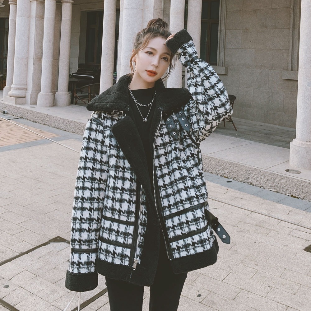 目玉商品 超人気 グレンチェック チェスターコート コート レディース 冬 千鳥柄コート 中綿コート 防寒 暖か 秋冬 裏ボア 裏起毛 ゆったり 秋 冬