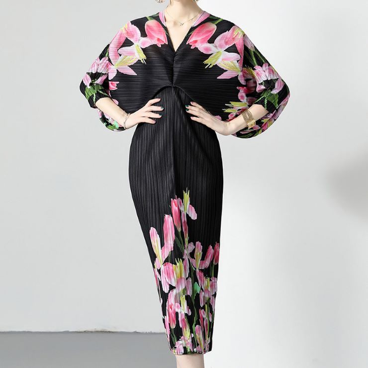 【7月20日20時 新作】　フラワープリントプリーツワンピース フラワープリントプリーツワンピース ワンピース ワンピ 入学式 結婚式 入園式 卒業式 二次会 OL オフィス