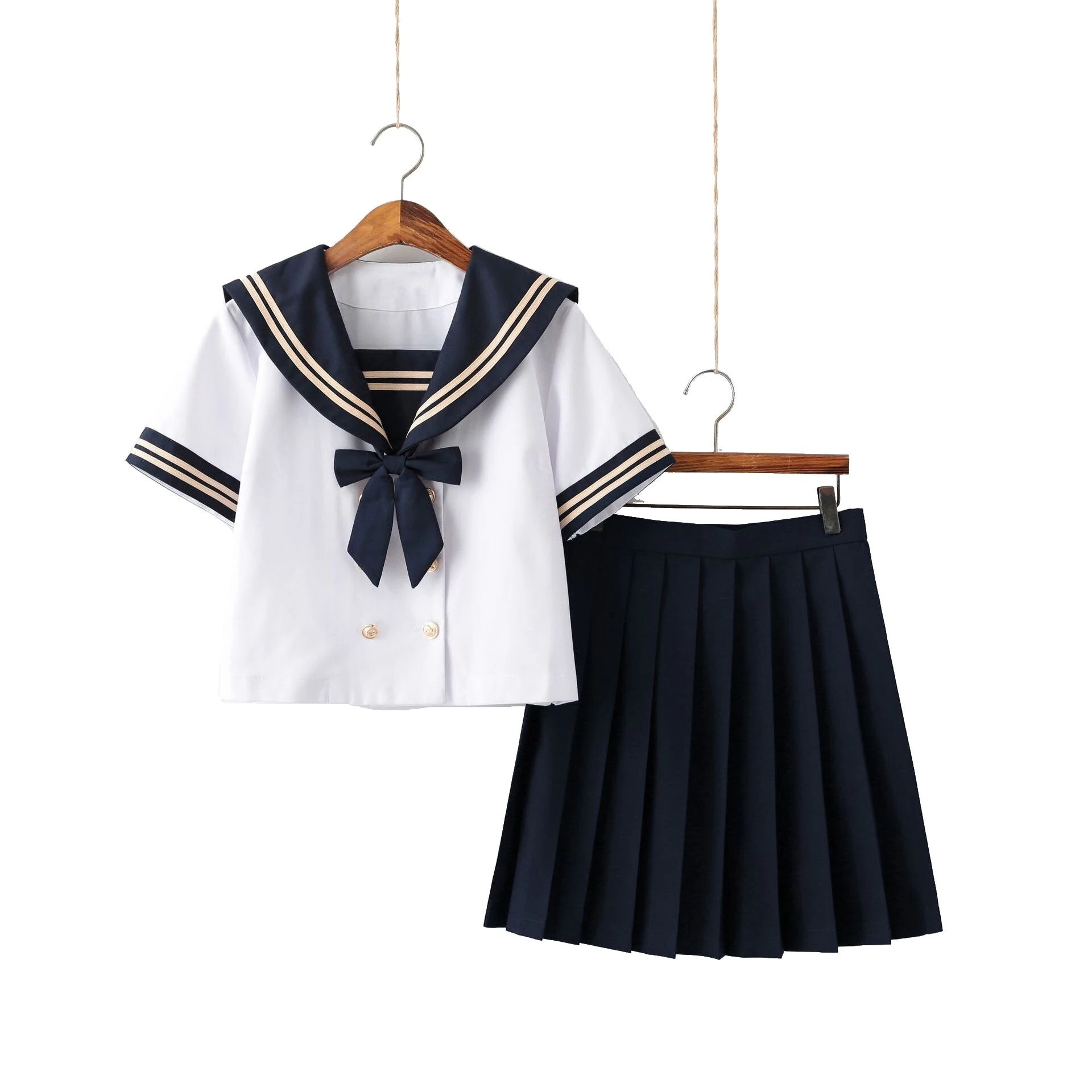 涼しく楽ちんセットアップ 涼しく楽ちんセットアップセットアップJK制服アカデミックセーラー服2023韓国ファッションJK制服カレッジ風セーラー服スーツ半袖シャツ+プリーツスカートツーピースセットセットアップ