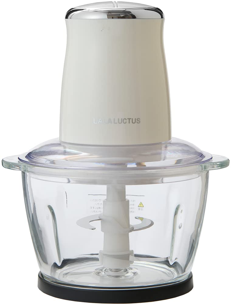 ラララクタス(Lalaluctus) フードチョッパー コードレス 充電式 1台7役 (刻む/混ぜる/練る/潰す/砕く/おろす/泡立てる) 600ml ガラス仕様 アタッチメント3種 強さ2段階調節