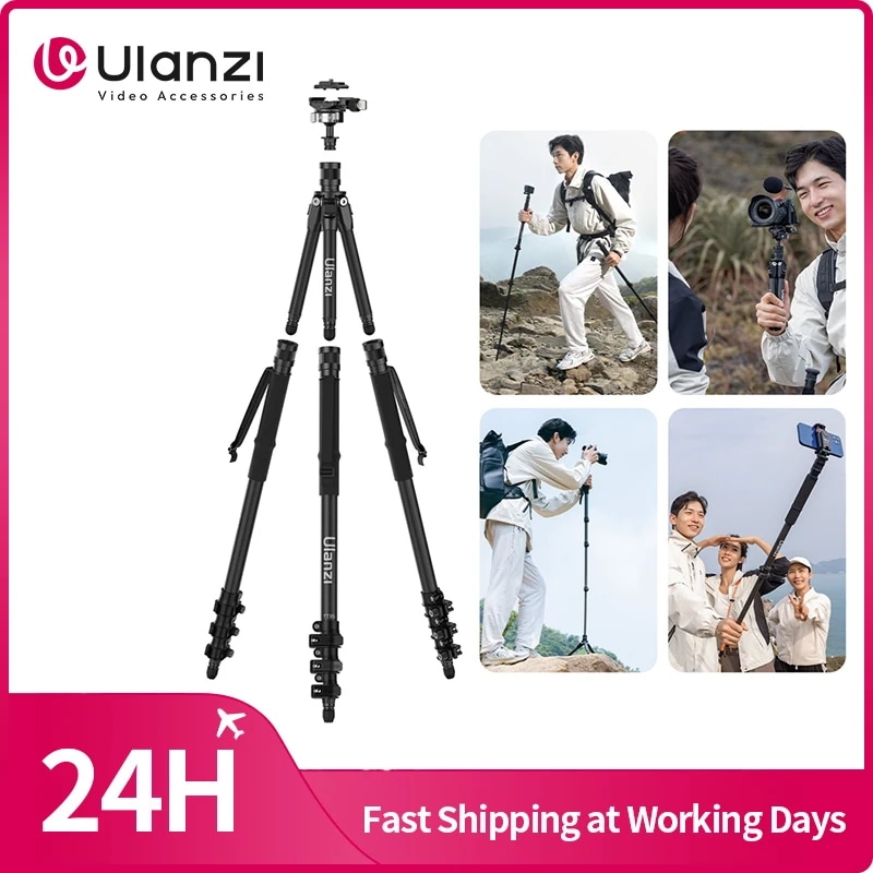 Ulanzi TT35 ハイキングスティック三脚キットトレッキングポール一脚自撮り棒ミニ三脚旅行屋外撮影用最大荷重 5 キロ