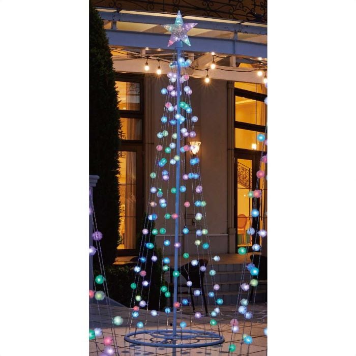 エントリーでポイント5倍！11月4日20:0011月11日1:59LEDタワーツリーケサランパサラン レインボー 高さ180cm 1台 イルミネーション ライト イルミネーションライト 室内 屋外 電