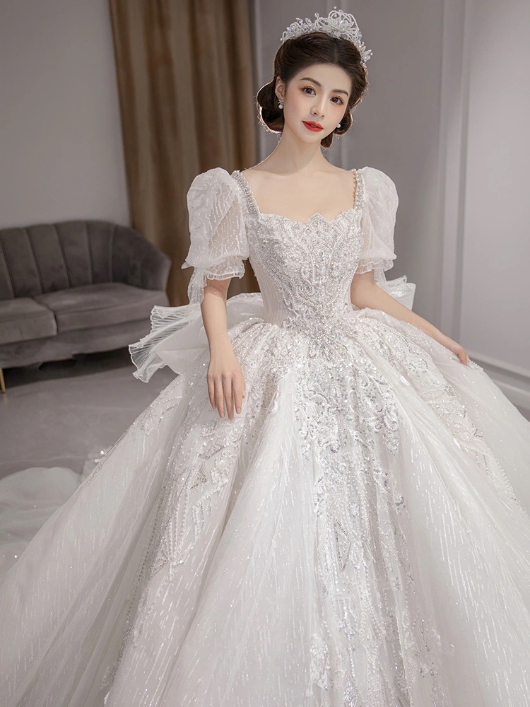 ウェディングドレス 2025 新作 ブライダル メイン糸 上質な質感 ビッグテール 妊婦 軽やかな女性 小さめ 冬