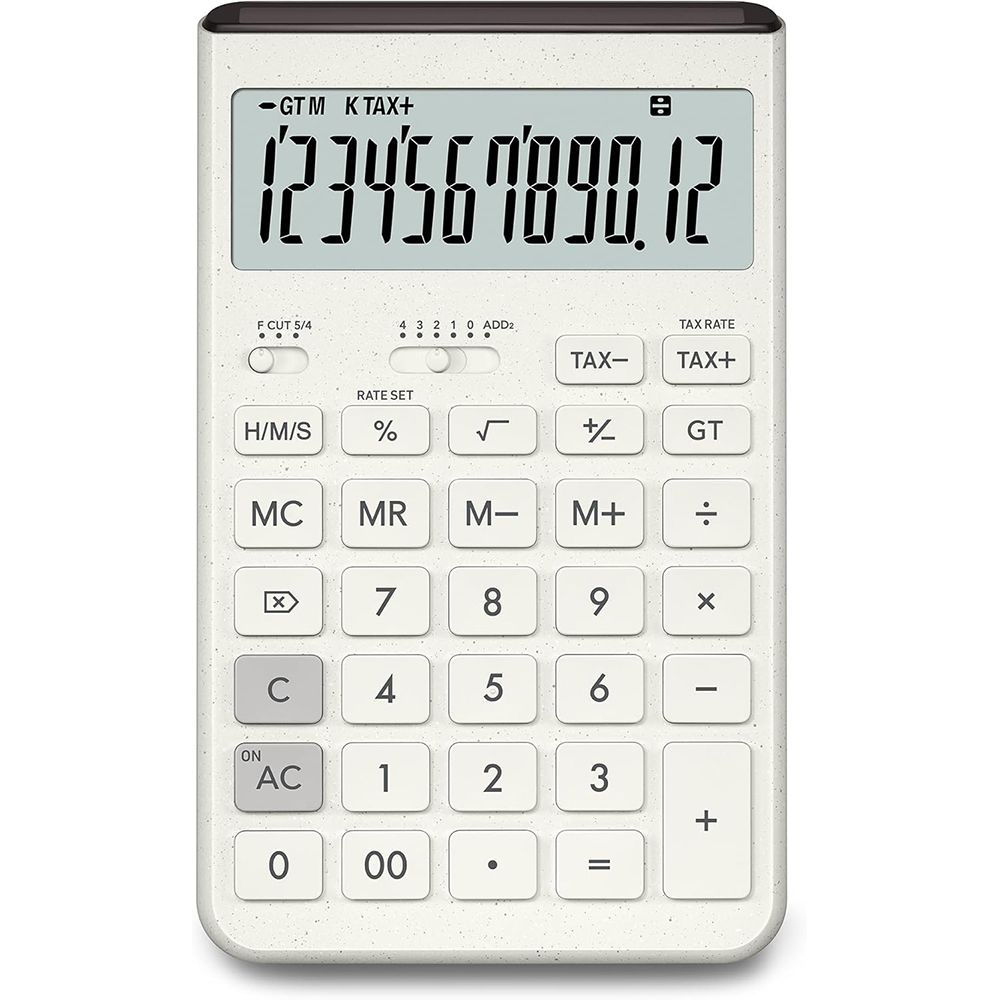 （まとめ買い）Comfy デザイン電卓 ジャストタイプ 12桁 オフホワイト JT-200T-WE-N [x3]