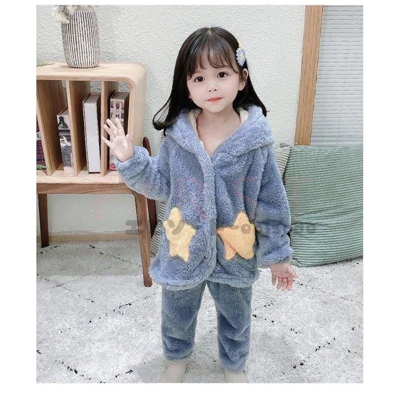 子供パジャマ 冬 モコモコ 女の子 フランネル ルームウェア レース 可愛い パジャマ 長袖 上下セ ベビー キッズ