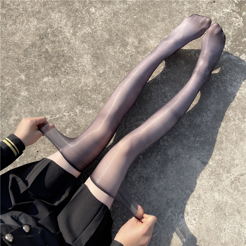 【1つ買うと10つ無料】1d光沢のあるストッキングセクシーなウルトラスイン膝膝関節長塊太ももの純粋な馬脂っこい赤いオーロラブラックストッキング