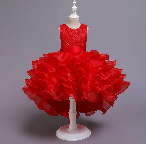 プレシャス子供ドレス パーティー 誕生日 レースドレス プリンセス タンクトップドレス トレーンドレス キッズ服
