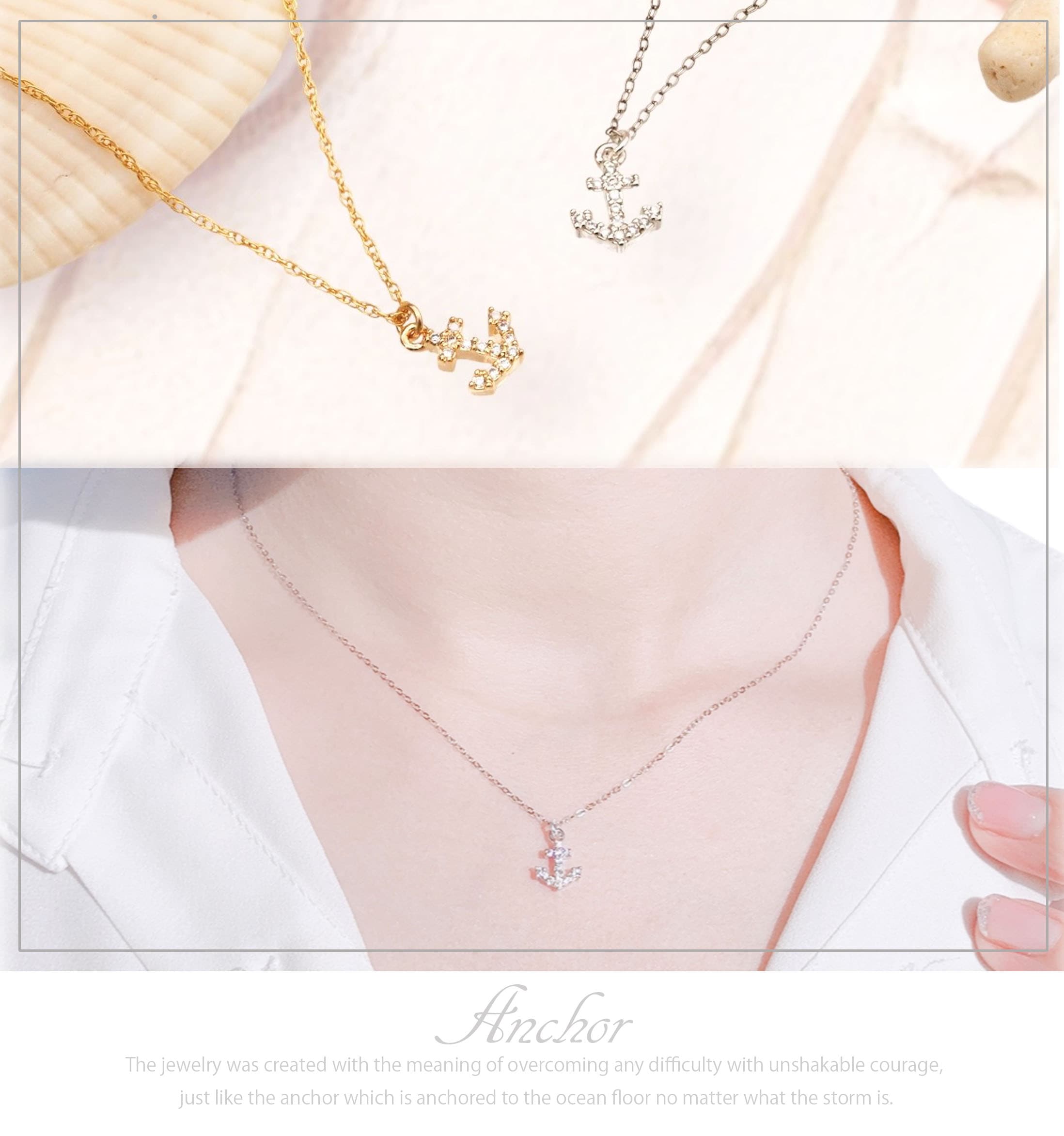 選べる 18K イカリ ダイヤモンド ネックレス ハワイアンジュエリー ペンダント YG WG 華奢 上品 ペンダント 宝石 プラチナ 誕生日 バレンタイン 18金 イエローゴールド ホワイトゴールド