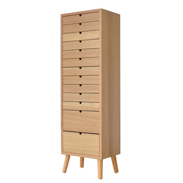 収納ケース レターケース 約幅360mm 13段タイプ ナチュラル 木製脚付き 多段チェスト 組立品 リビング ダイニング