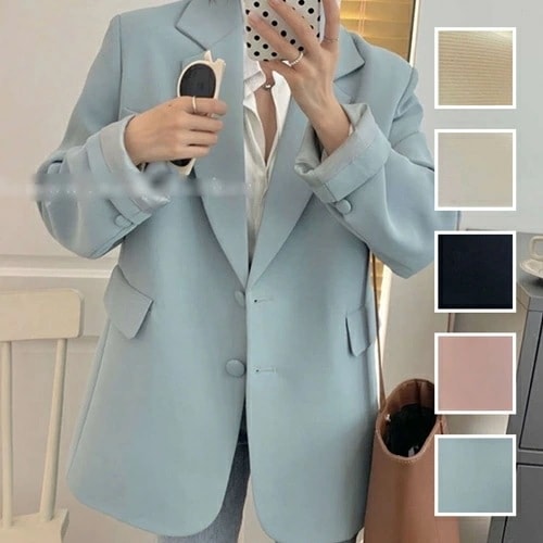 アウター ジャケット 韓国 ファッション レディース 秋 冬 カジュアル コーデ シンプル 定番 セレカジ 20代 30代 40代 2025 オーバーサイズ ペールカラー テーラード