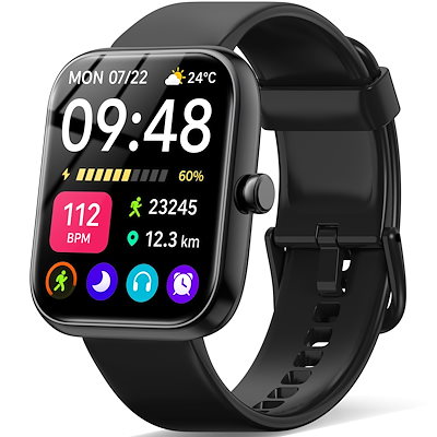 他サイト： スマートウォッチ【2025新登場・性能進化モデル】iPhone対応 アンドロイド対応 Bluetooth通話機能付き 1.83インチ大画面 SMS/Line通知 Smart Watch 活動量計 腕時の商品画像