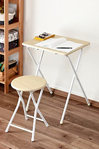 山善(YAMAZEN) 折りたたみ デスク チェアセット 机 (幅50×奥行48×高さ70cm) 椅子 (幅30×奥行30×高さ46cm) 完成つくえ