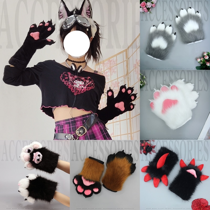 獣爪 コスプレ ハロウィン フ今週の割引は 25% オフですァー手袋 五指動け 上質 ハロウィンコスプレ 手作り サンタクロース クリスマス けもの つめ 文化祭 コミックマーケット fursuit