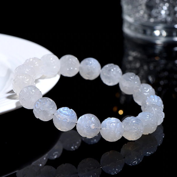 天然水晶アクセサリー・ムーンライト ヒーリング カイヤブルー石ホワイトホワイトクリスタルグレーグレー