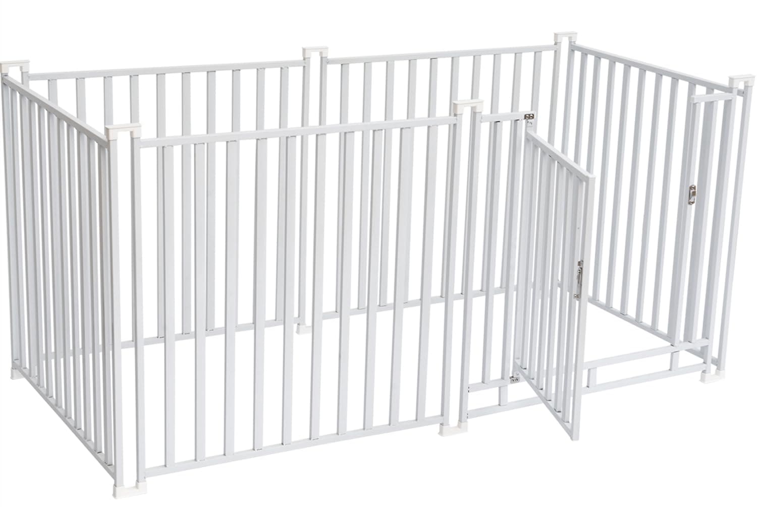 Shinyever 犬 ゲージ ペットサークル 犬ケージ 犬用サークル ペットフェンス 幅245*奥行75*高75cm 組立簡単 自由なレイアウト 中型犬 大型犬 説明書(ホワイト, 75*75cm