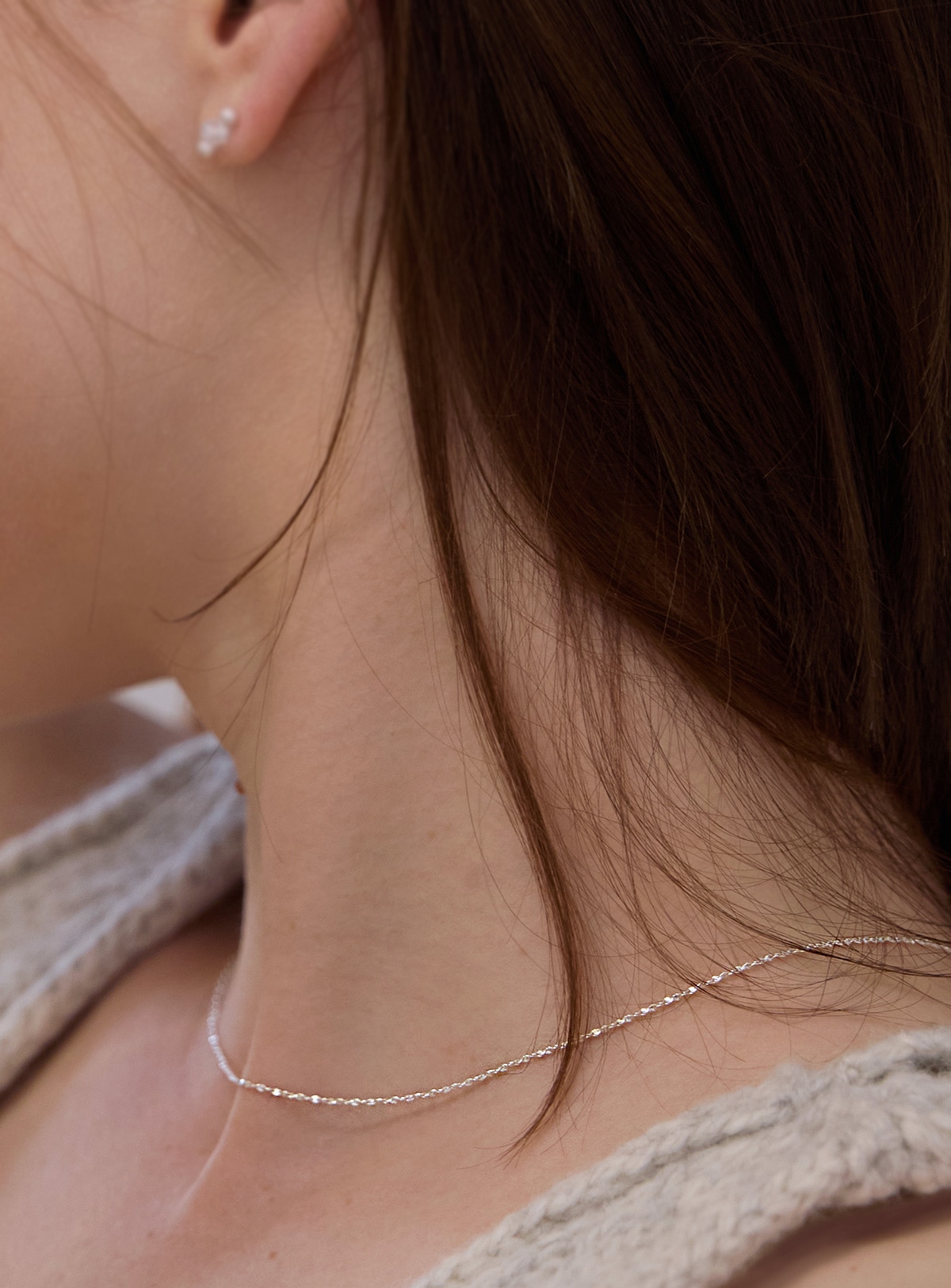 【メガ割 最大30％OFF】925シルバー ファインニットチェーン ネックレス - トレンド大人アクセサリー