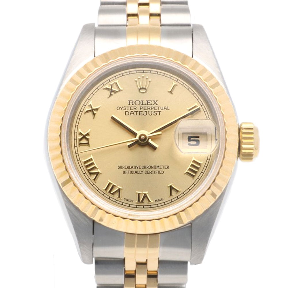 ロレックス デイトジャスト オイスターパーペチュアル 腕時計 ステンレススチール 69173 自動巻き 1年保証 ROLEX 中古 美品