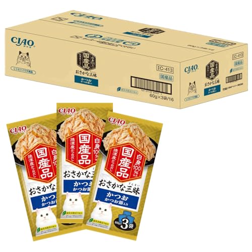 いなば おさかな三昧 かつお かつお節入り キャットフード 60g×3袋×16個