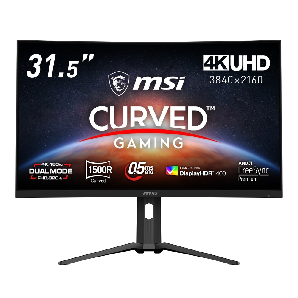 MSIエムエスアイ ゲーミング液晶ディスプレイ(31.5型/曲面型/RAPID VA/4K UHD 3840×2160/FHD320Hz・4K 160Hz/0.5ms)(ブラック) MAG321C