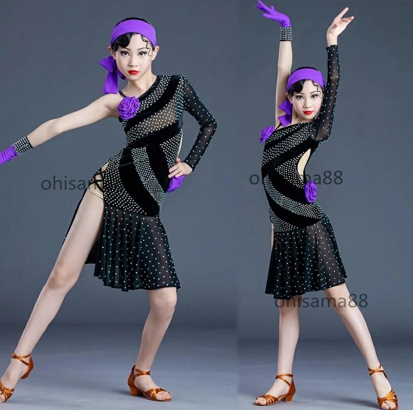 社交ワンピース チャチャ 高級 ラテン衣装 ダンスドレス 可愛い 子供ラテンワンピース キラキラ 試験 ラテンワンピース 女の子 練習着 ラテンダンスウェア ストーン 社交ダンス衣装 ラテンドレス 発