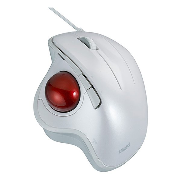 有線光学式親指 トラックボール 角度可変 5ボタン ホワイト MUS-TUIF181W