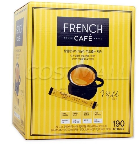 フレンチカフェ マイルド コーヒーミックス 無脂肪ミルク 11.1g190個入り1個 デュアルプレソミックス スティック大容量