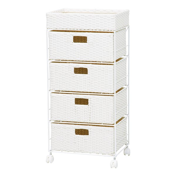 ランドリー（ホワイト・ 約 幅40.5×奥行30.5×高さ85cm） RAN-2411WH