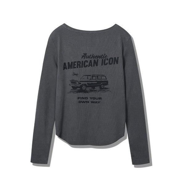 バックプリント 女性 長袖Tシャツ JP3TSF024GR